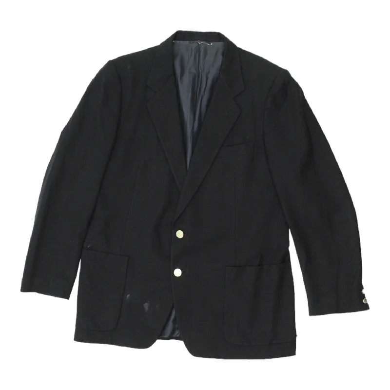 Burberrys Mens Black Wool Blazer Jacket | Vintage High End Luxury Designer Suit