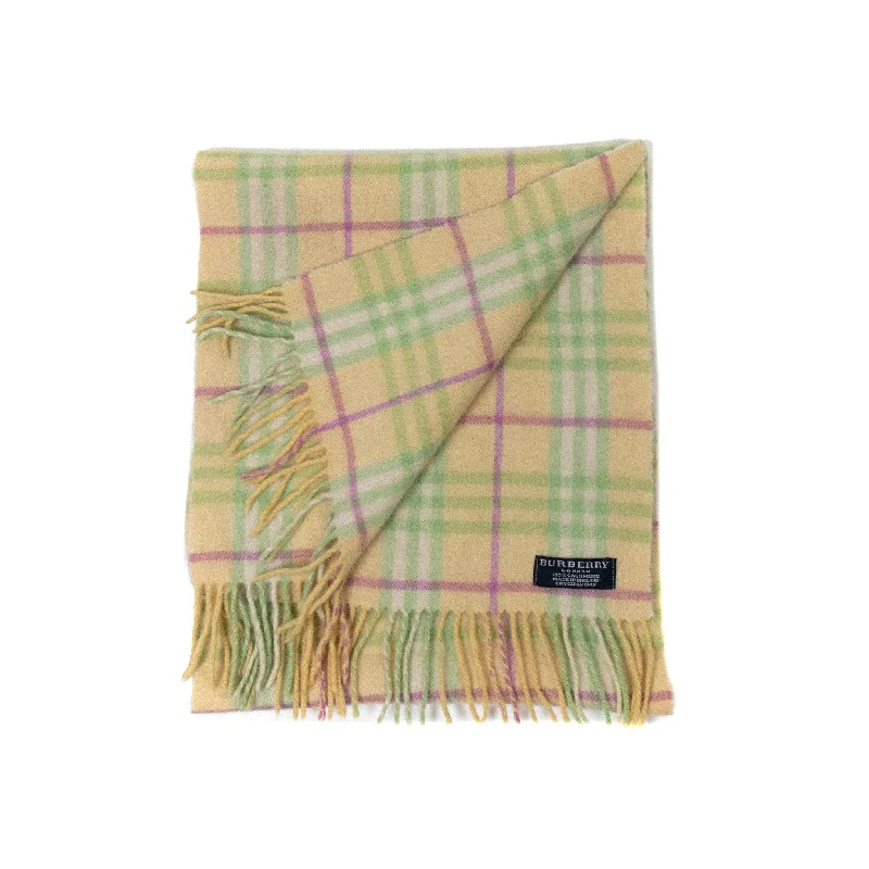 Cashmere Burberry Pastel Yellow Nova Check Scarf