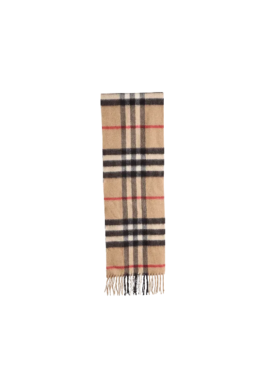 CASHMERE HOUSE CHECK FRINGE SCARF