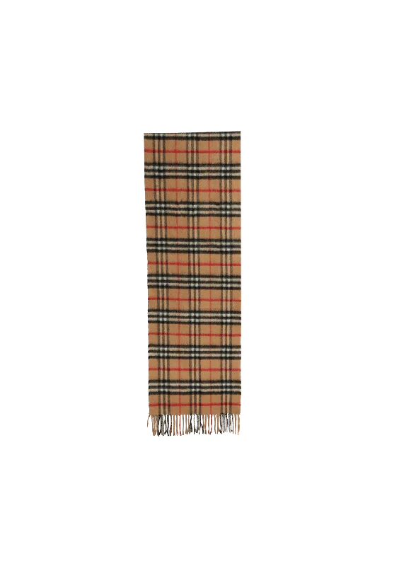 CASHMERE HOUSE CHECK FRINGE SCARF