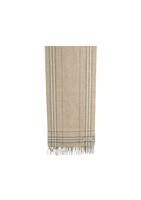 CASHMERE HOUSE CHECK FRINGE SCARF