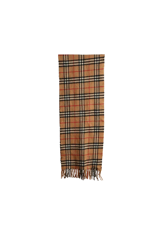 CASHMERE HOUSE CHECK FRINGE SCARF