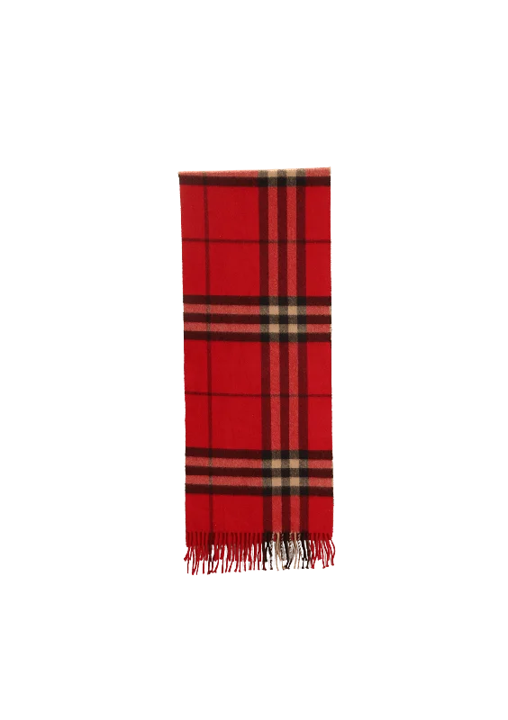 CASHMERE VINTAGE CHECK FRINGE SCARF