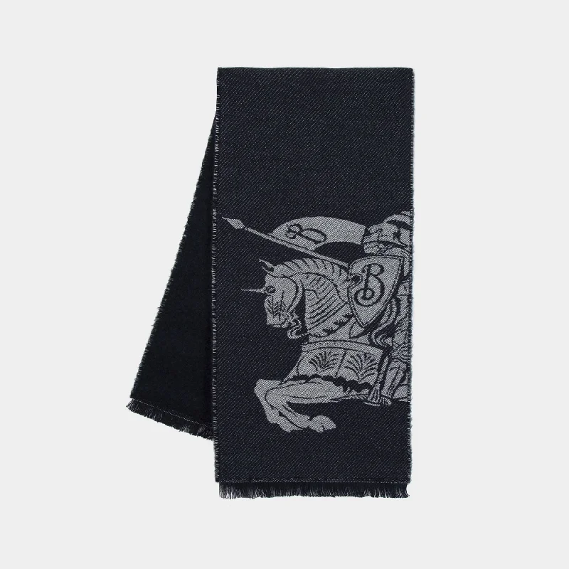 EKD Denim Effect Scarf - Burberry - Wool - Blue