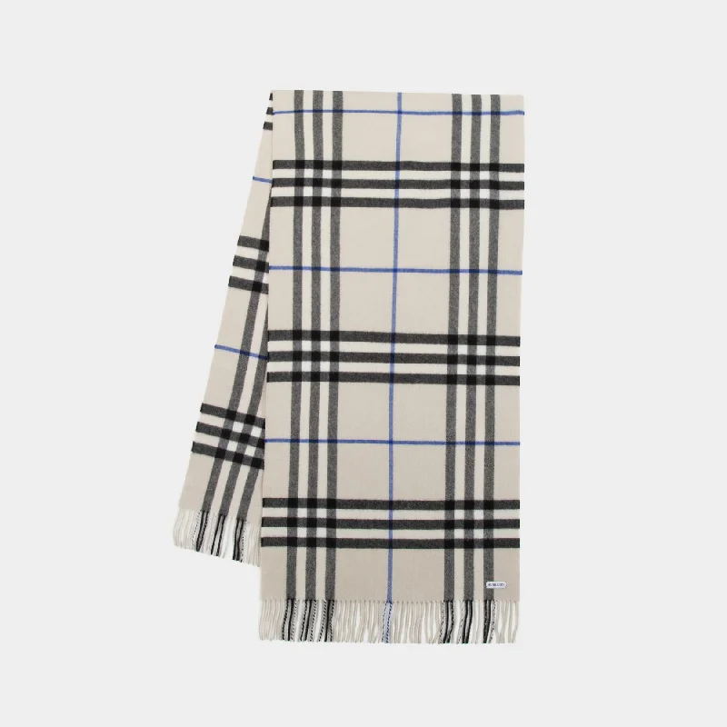 Giant Check Scarf - Burberry - Cashmere - Neutral