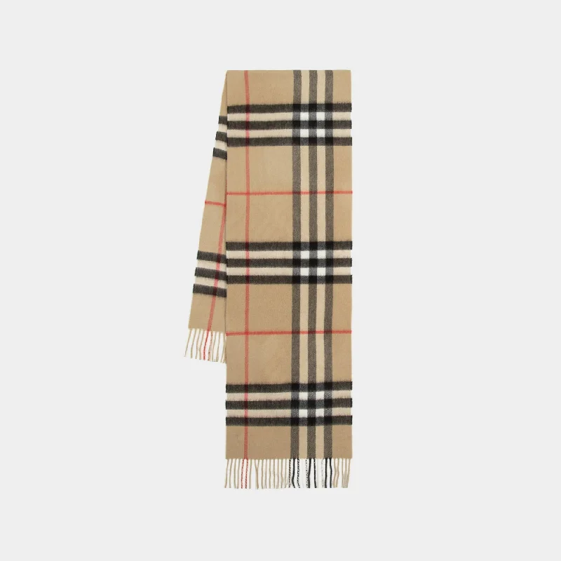 Mu Giant Check Scarf - Burberry - Cashmere - Archive Beige