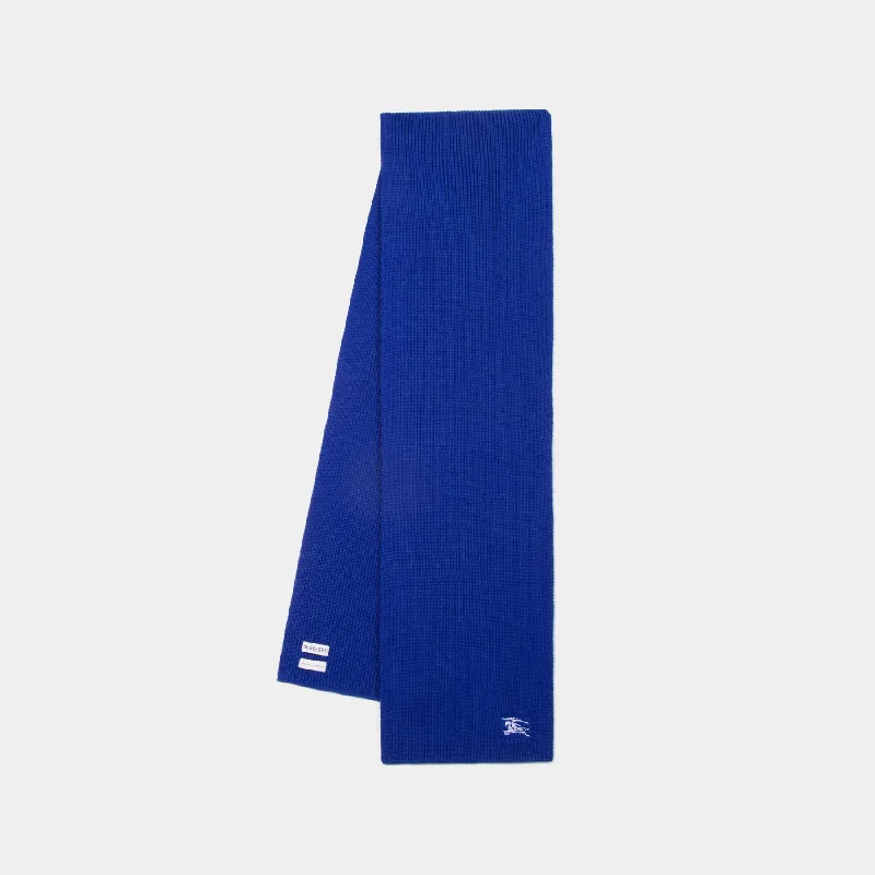 Mu Ribbed Scarf - Burberry - Wool - Blue