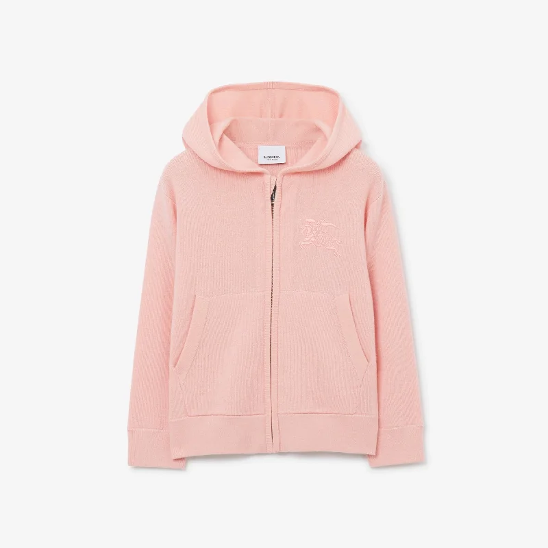 Girls Pink Zip-Up Cashmere Cardigan