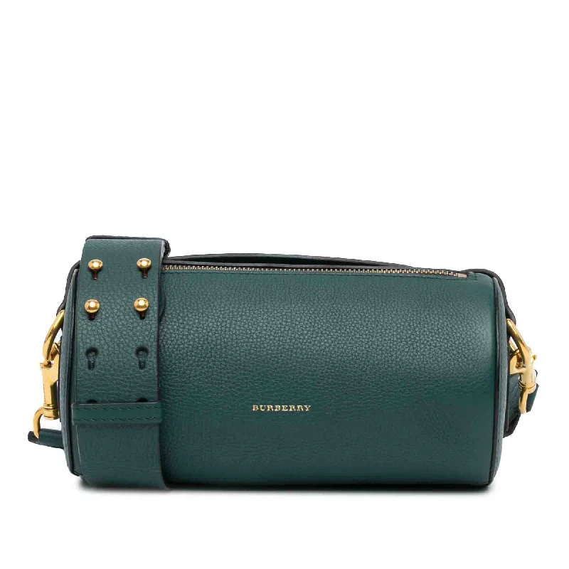 Green Burberry Leather The Barrel Satchel