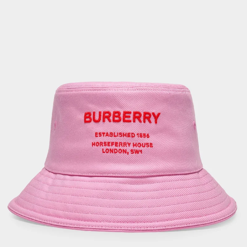 Horseferry Bucket Hat in Pink Canvas