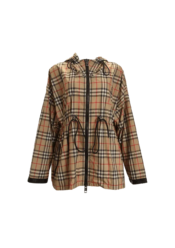 LOGO TAPE CHECK HOODED JACKET 36