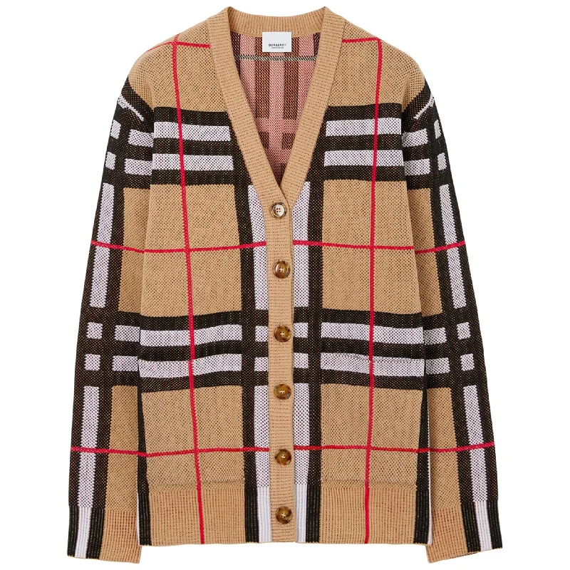 Womens Burberry Check Cardigan