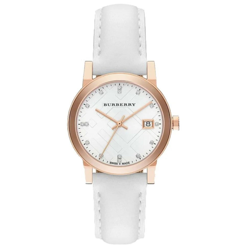 Burberry The City Diamond Ladies Rose Gold 34mm Watch BU9130