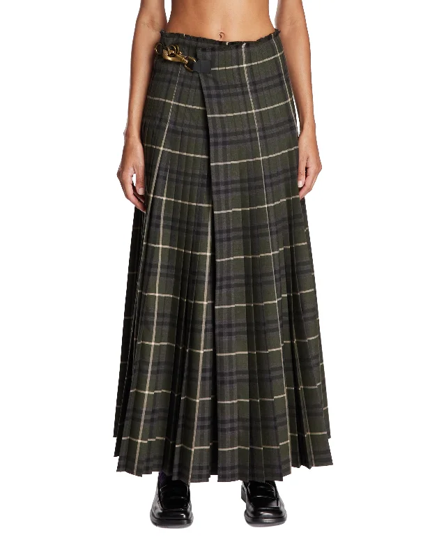 Green Checked Maxi Kilt