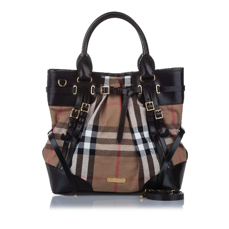 Burberry House Check Bridle Canvas Satchel (SHG-15321)