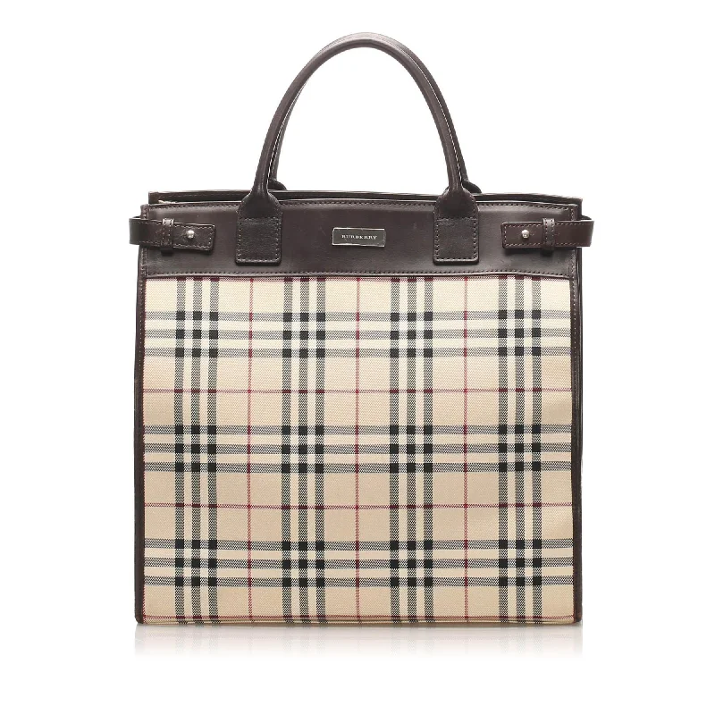 Burberry House Check Canvas Satchel (SHG-14473)