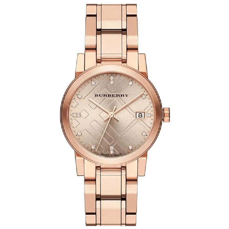 Burberry BU9126 Ladies Diamond Rose Gold 34mm Watch