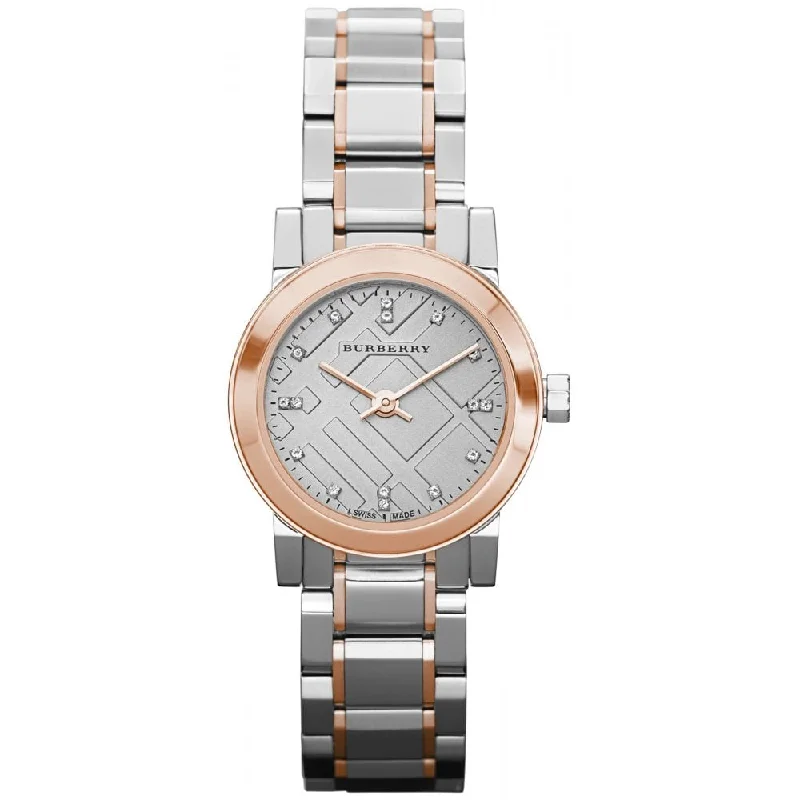 Burberry BU9214 Ladies The City Diamonds Two-Tone Rose Gold 26mm Watch