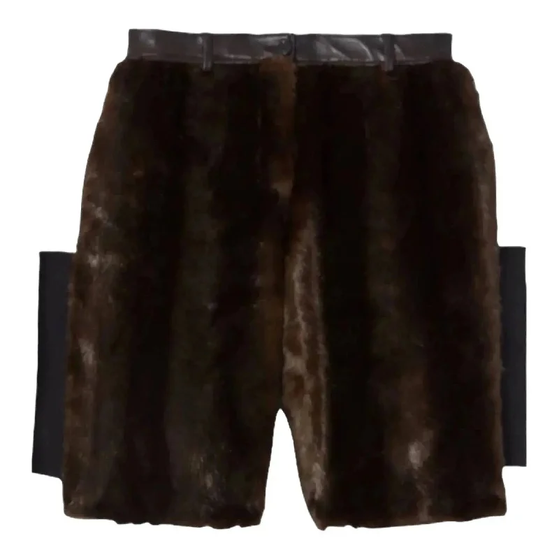 Burberry Paneled Faux Fur Shorts