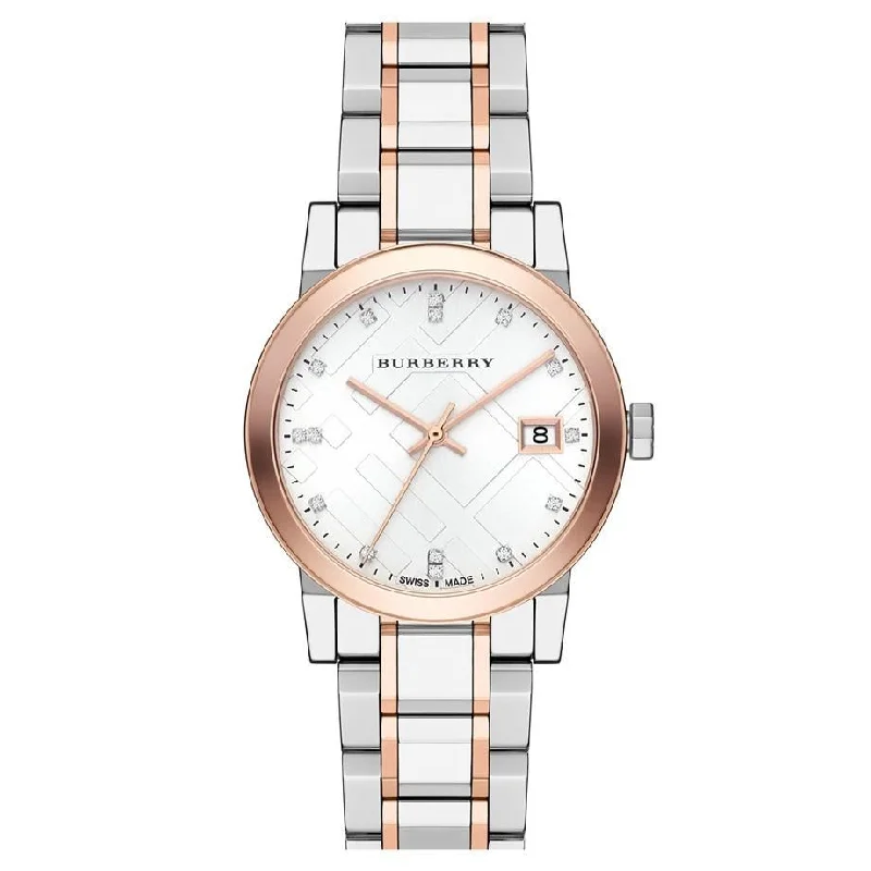 Burberry BU9127 Ladies Diamonds Two-Tone 34mm Watch