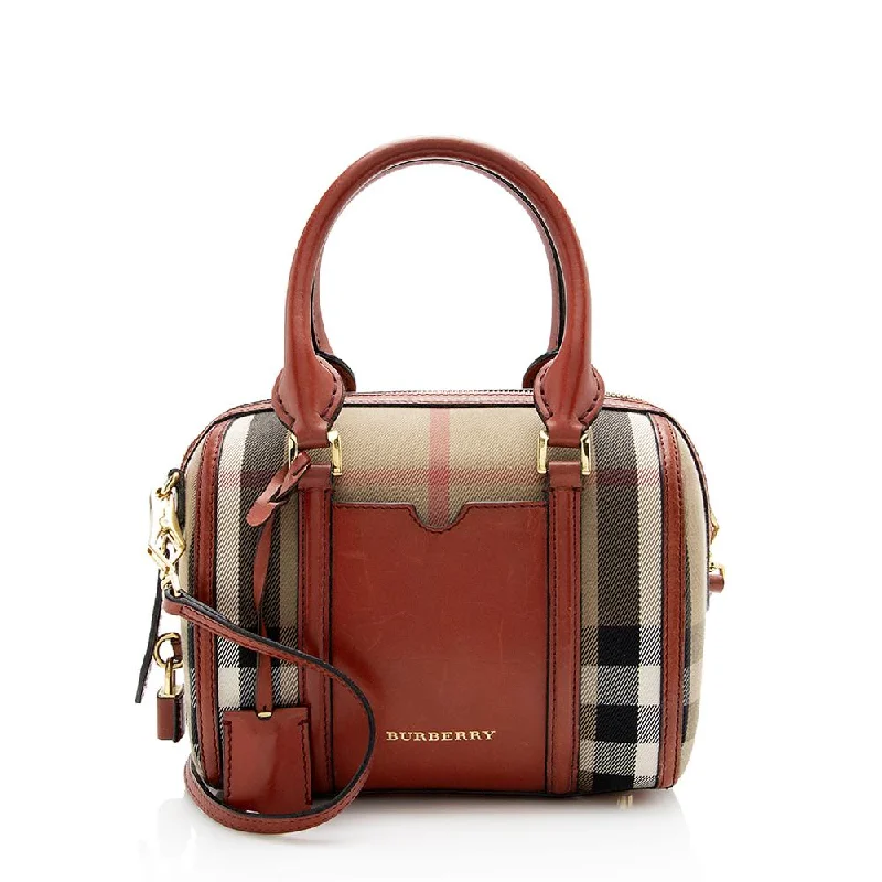 Burberry House Check Alchester Convertible Small Satchel (SHF-13581)